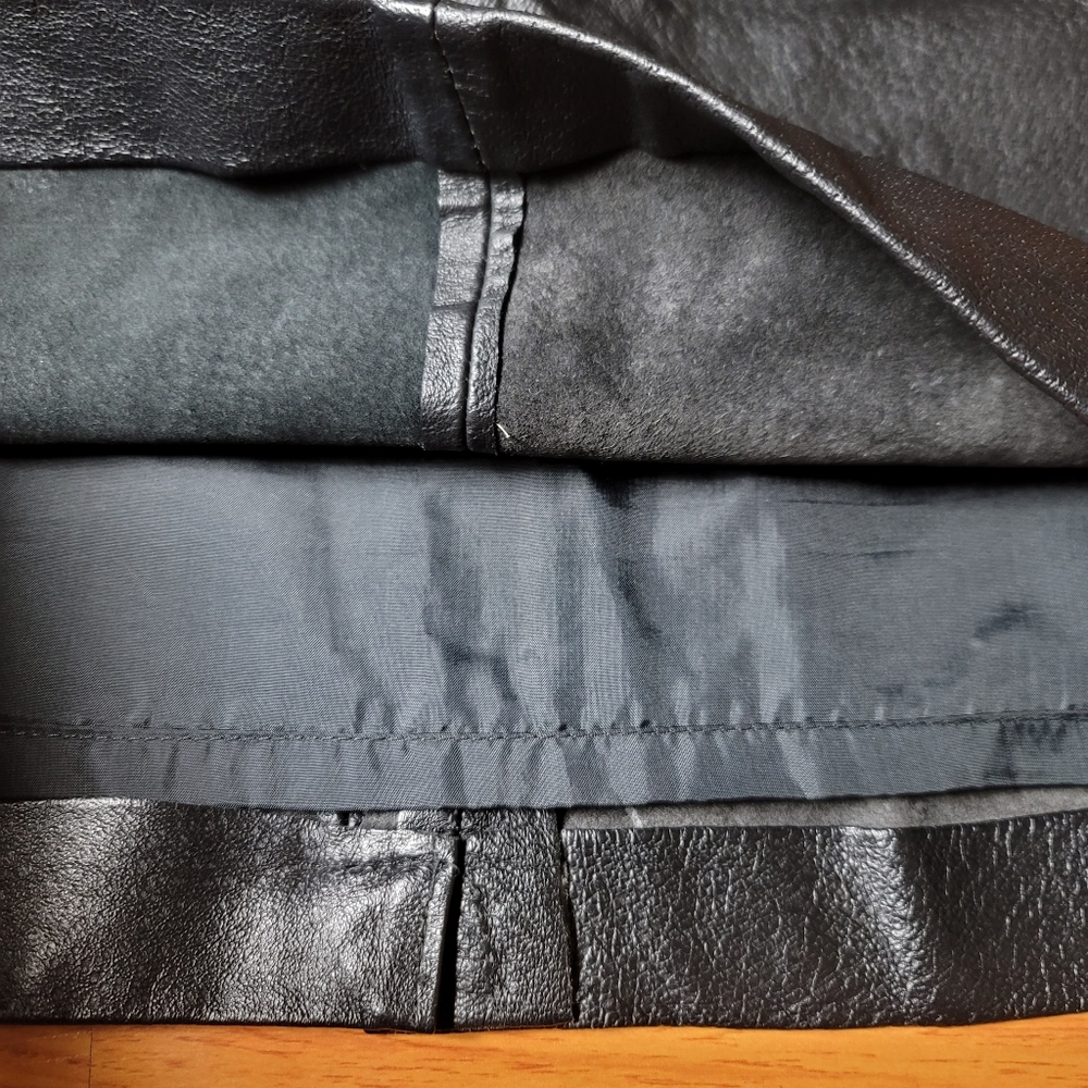 VTG Genuine Leather Mini Skirt, Size Small Biker Moto 90s Vintage - Picture 7 of 9